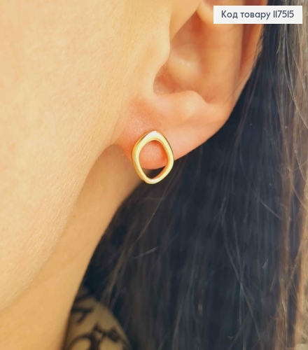 Серьги гвозди, Ромбы с закругленными Углами, 1*1см, XUPING 18K 117515 фото 2