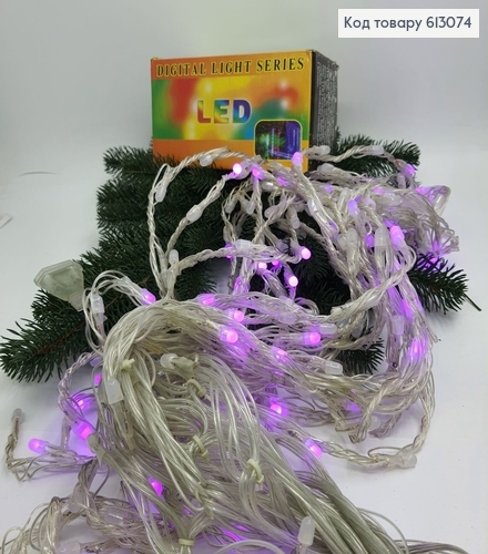 Гирлянда Водопад белая проволока 3*2 м 240 LED розовая 613074 фото 2