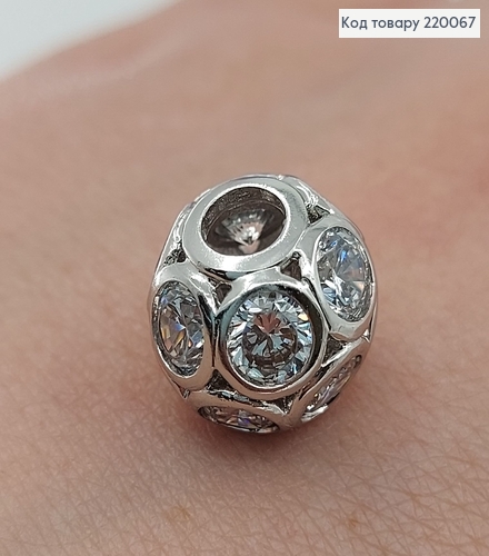 Кулон шарм 1,0см в камнях медицинский родий Xuping 18K 220067 фото 3