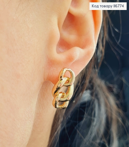 Серьги, "Имитация плетения", 2см, англ. застежка, Xuping 18К 116774 фото 2