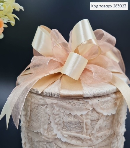 Коробка подарочная 13*17см БАНТпудровий, ручная работа, Украина 283023 фото 2