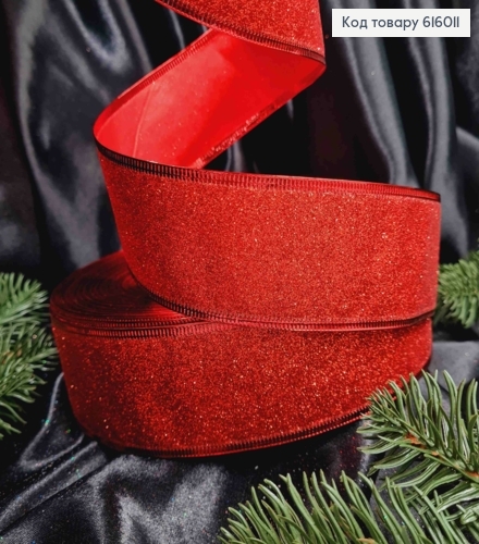 Лента Блеск КРАСНАЯ, ширина 5см. длина 100 ярдов (90м) 616011 фото 2