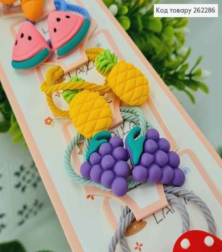 Резинки дитячі, "Мультяшні Фруктики" 20шт\уп. 262286 фото 2