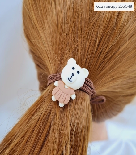 Резинка детская двойная коричневая с мишкой 10 шт/уп. 253048 фото 2