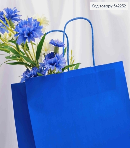 Пакет крафтовий 26*33*12см Синій 542232 фото 2