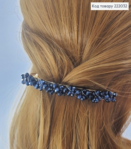 Заколка автомат металл с стиклярусом 8,5 см 222032 фото 3