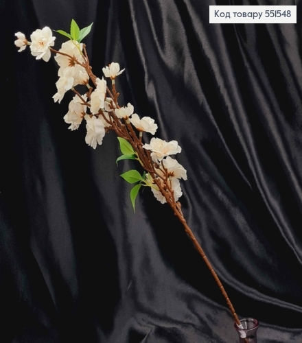 Искусственная веточка Яблочный Цвет, цвета АИВОРИ цветки на металлическом стержне, высота 62см 551548 фото 2