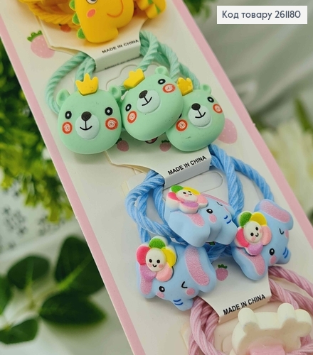 Набор Резинок детских со слониками и динозавриками 30шт.\уп 261180 фото 2