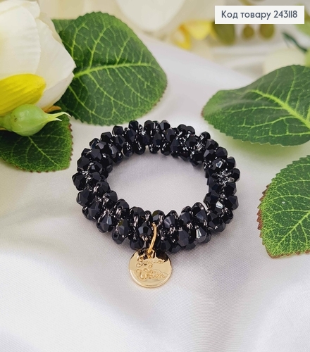 Резинка 5,5см з Чорним стіклярусом 243118 фото 2