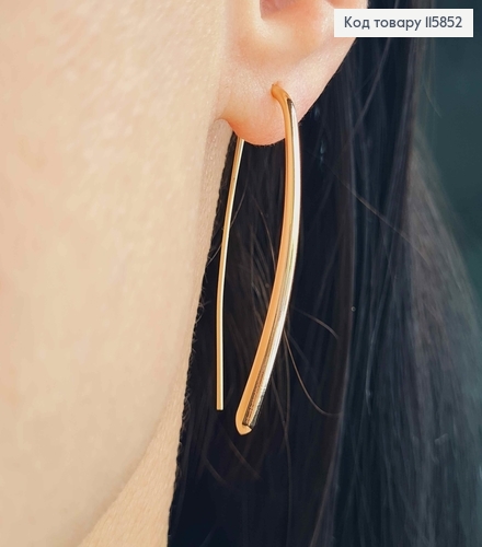 Серьги, Протяжки, удлиненные крючки, 4см Xuping 18К 115852 фото 2