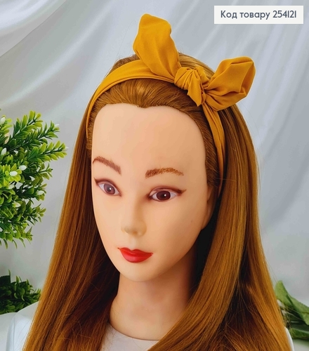 Повязка на резинке, с бантиком, цвета в ассорт. 2,5*25см 254121 фото 2