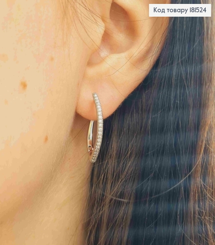 Сережки рожденые Стрелы в камешках, 2,3см, английская застежка, Xuping 181524 фото 2