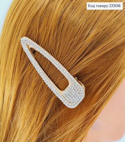 Заколка Стрела Роскошная 8 см металл в камнях 233016 фото 2