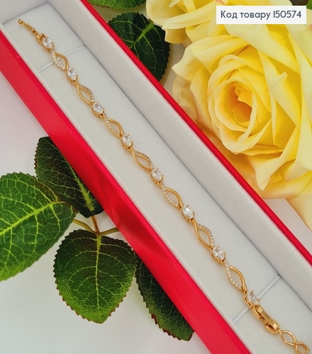 Браслет с камнями, длина  17+2см, Xuping 18K 150574 фото 3