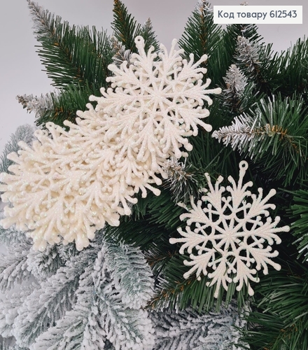 Новорічна фігура Блиск Сніжинка асорт. 10шт/уп, 11,5см, Україна 612543 фото 2