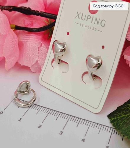 Серьги родственные кольца "Сердечко", диаметр 1,1см, Xuping 181601 фото 2
