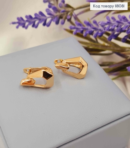 Серьги "ГЛОРИЯ", 1,5см, английская застежка, Xuping 18К 118081 фото 2