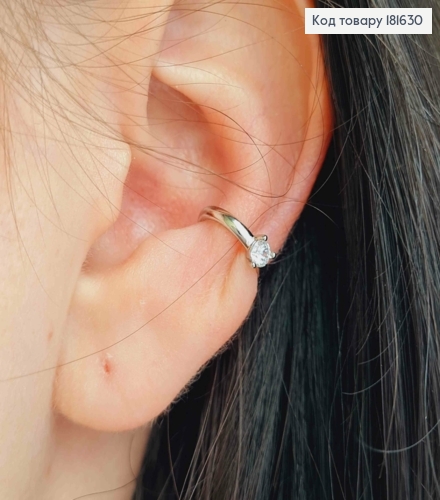 Сережки кафы с блестящим камнем, Xuping 181630 фото 2