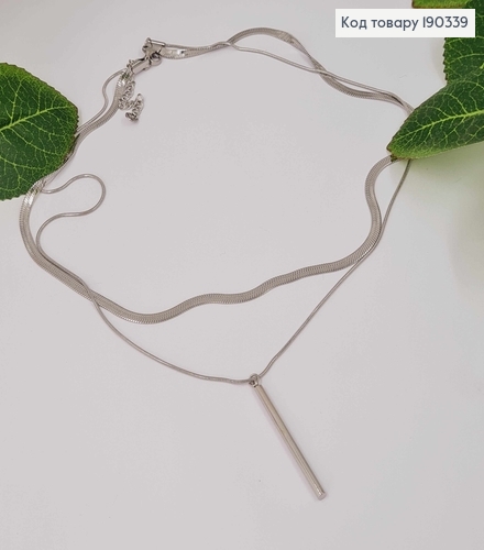 Цепочка родственная 40+5,см, двойная, с подвеской палочкой 3,5см, Xuping 190339 фото 2