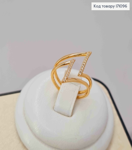 Кольцо "Джейн" украшено Блестящими камнями, Xuping 18К 171096 фото 2