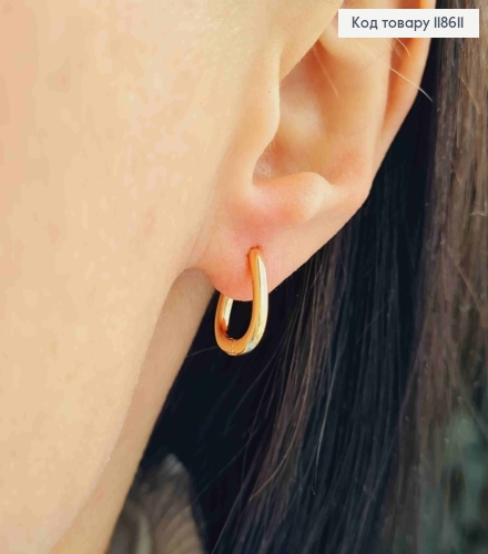 Серьги кольца "Трапеции", длина 1,3см, Xuping 18К 118611 фото 2