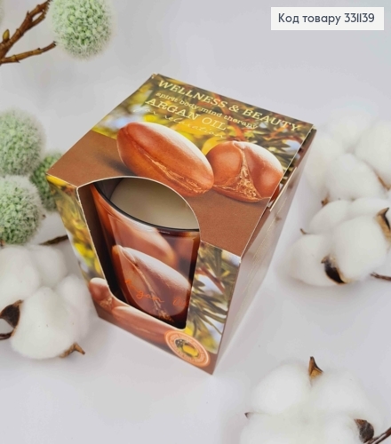 Аромасвічка стакан, WELLNESS & BEAUTY, Argan oil, 115г/ 30год., Польща 331139 фото 3