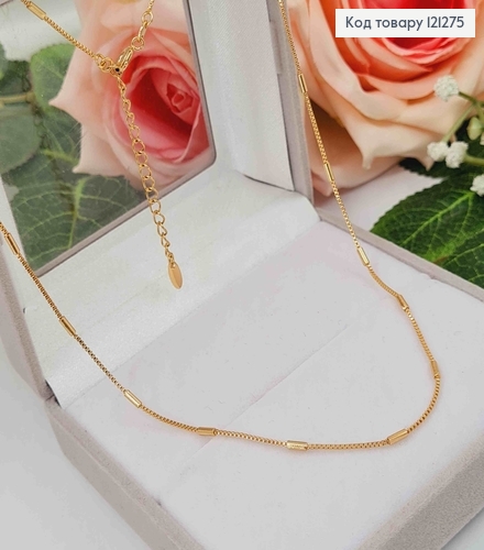 Цепочка квадратная снейк с пластинками, длина 45+5см, Xuping 18K 121275 фото 2