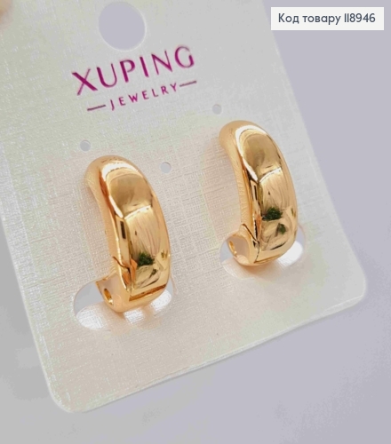 Серьги кольца расширены вниз, диаметр 1,7см, Xuping 18K 118946 фото 3