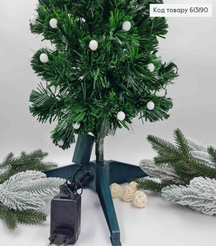 Елка-Гирлянда, Цветная мигающая с шариками, со звездой, зеленая, 70см (Мягкая) 613190 фото 3