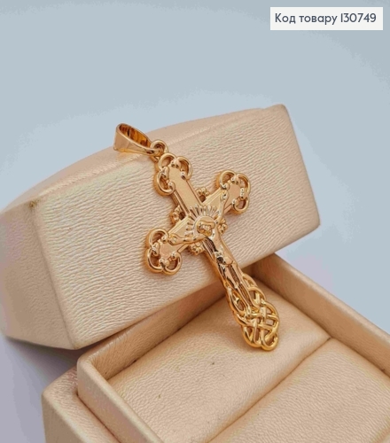 Крестик с распятием "Спаси и Сохрани", размер 4*2,5см, Xuping 18К 130749 фото 2