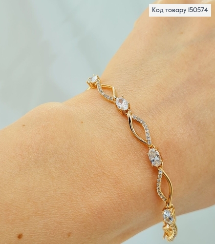 Браслет с камнями, длина  17+2см, Xuping 18K 150574 фото 2