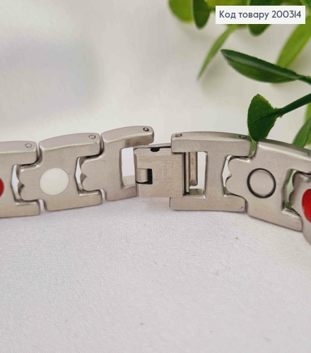 Браслет родований, плетіння Фігурними пластинами (з магнітом), шир 1,2см, довж 22,5см, Xuping ТТМ 200314 фото 2