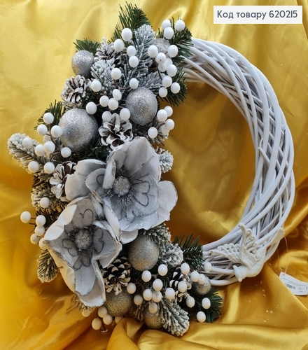 Венок из деревянных прутиков с декором д.40 620215 фото 3