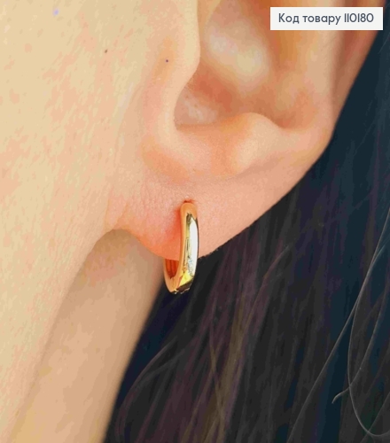 Сережки Кільця, ширина 2мм, діаметр 1см, Xuping 18K 110180 фото 2