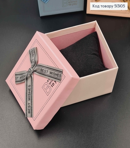 Коробка квадратная "Best wishes to you", матовая в пастельных тонах, 9*6см. 513105 фото 2