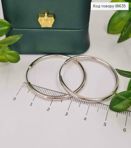 Серьги кольца Классические, диаметр 3,5см, Xuping 181635 фото 2