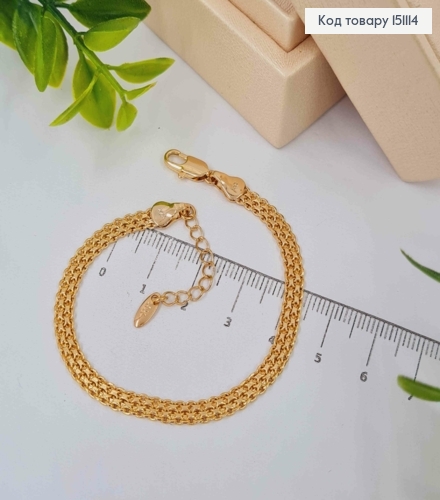 Браслет плетение БИСМАРК, ширина 5мм, длина 17+3см, Xuping 18K 151114 фото 2