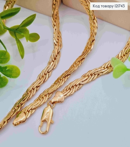 Ланцюжок плетіння КОСИЧКА, ширина 6мм, довжина 60см, Xuping 18К 121743 фото 2