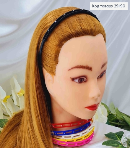 Обруч пластик, 0,7см, с перепонками и камешками, яркие цвета в ассорт. 291190 фото 3