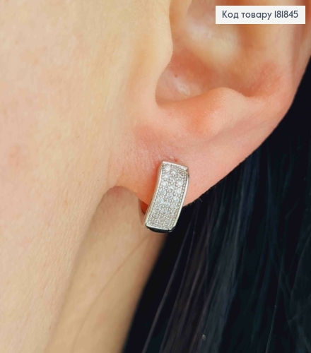 Серьги кольца украшены Блестящими камешками, диаметр 1,1см, шир.5мм, XUPING 181845 фото 2