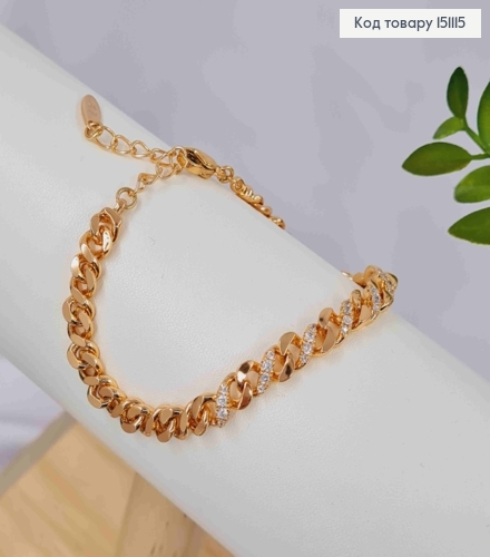 Браслет "Нежность" украшен Блестящими камешками, дл. 17+3см, Xuping 18K 151115 фото 2