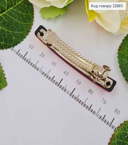 Заколка автомат (6см), Пластик 8*1,6см Прямоугольный цвет в ассорт. 221165 фото 2