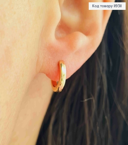 Серьги кольца Классические, диаметр 1,1см, ширина 2мм, XUPING 18K 119311 фото 2