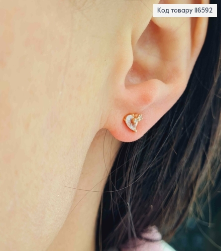 Серьги гвоздики, с камешком-капелькой 0,5см, Xuping 18К 116592 фото 2