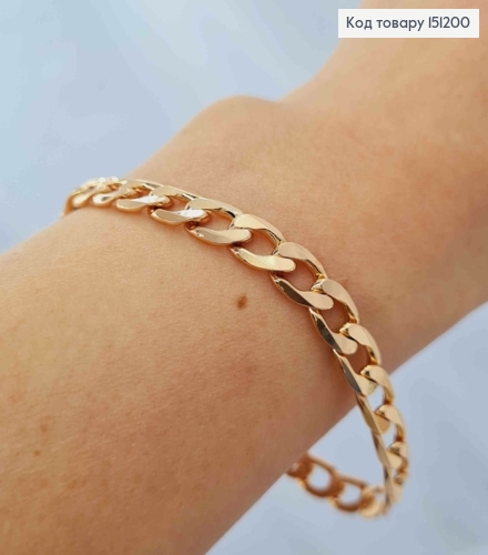 Браслет ПАНЦИРНОЕ ПЛЕТЕНИЕ, ширина 7мм, длина 19см, Xuping 18K 151200 фото 2