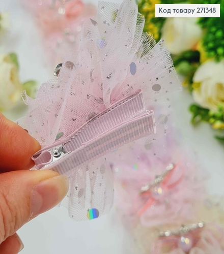 Набор детских заколок, клев, "Принцессам" с бантиком и жемчужиной, 10 шт/наб. 271348 фото 2