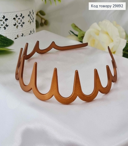 Обруч, матовый, с зубцами, цвета в ассорт. 3,5см 291192 фото 3