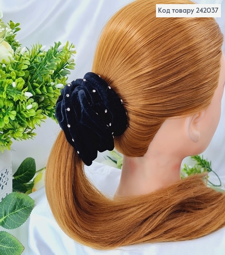 Резинка велюр объемная с камнями в ас. 242037 фото 2