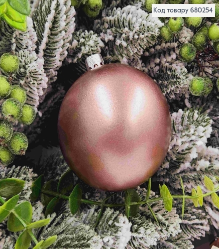 Игрушка (1шт) 80мм "МЕТАЛЛИК",БАКЛАЖАН СВЕТЛИЙ, новогодние украшения, пластиковые, Украина 680254 фото 2