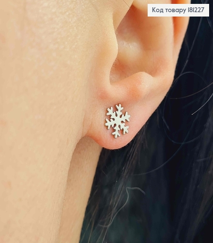 Серьги гвоздики, "Снежинки", 8мм, Xuping 181227 фото 2